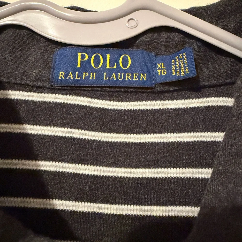 Polo Ralph Lauren Striped Polo Shirt XL Black White